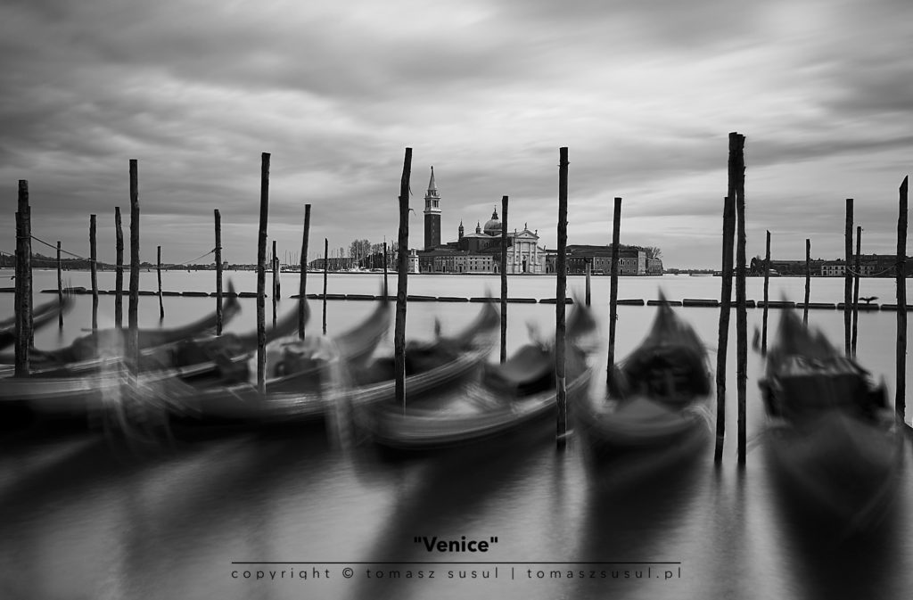 Gondolas in Venice's Grand Canal.