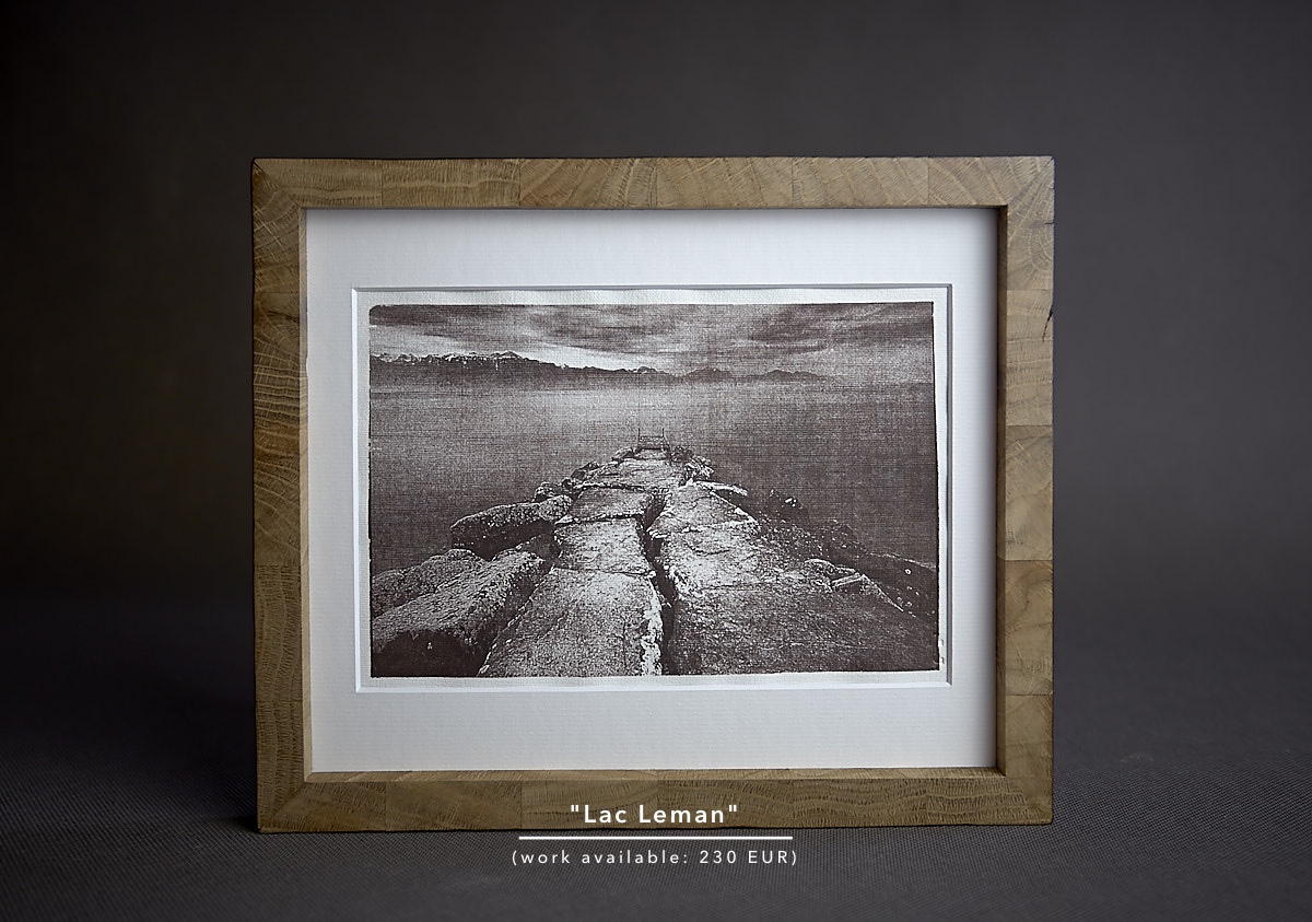 Argyrotype print on hand-made paper in oak frame.